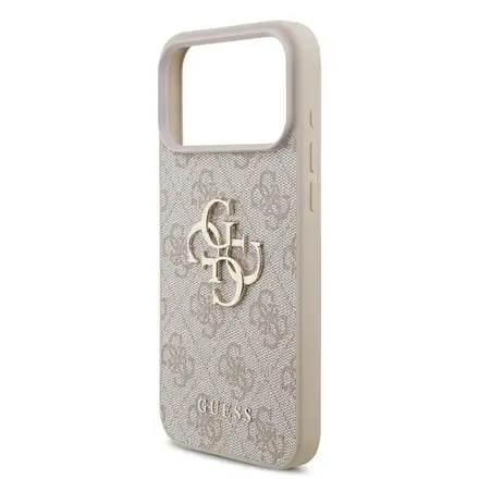 Guess PU 4G Metal Logo kryt iPhone 18 Pro růžová