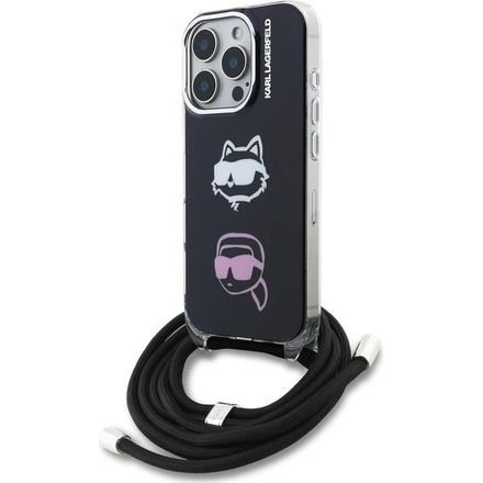 Karl Lagerfeld IML Crossbody K&CH Heads kryt iPhone 16 Pro černý