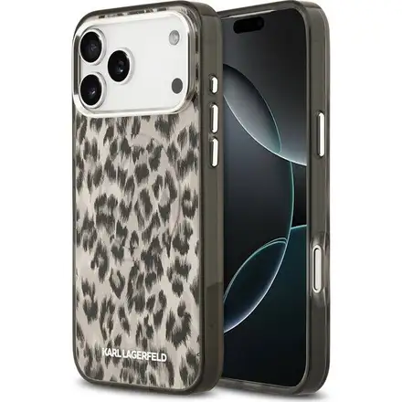 Karl Lagerfeld IML Leopard MagSafe kryt iPhone 17 Pro hnědý