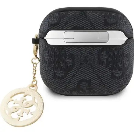 Guess 4G Script PC/PU Charm Pouzdro pro AirPods 4 černé